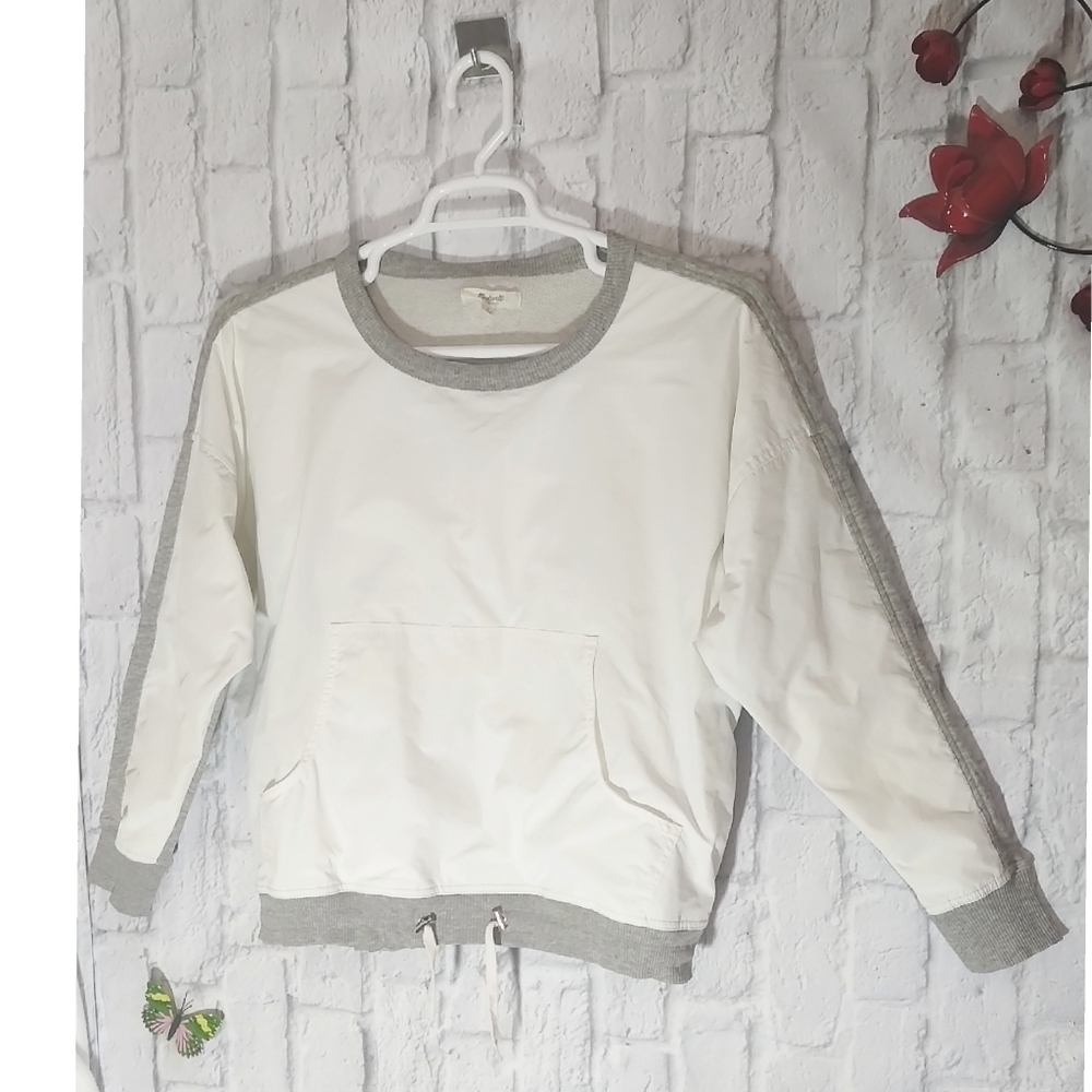 Madewell Women's S Kangaroo Pocket Sweatshirt Preppy‎
